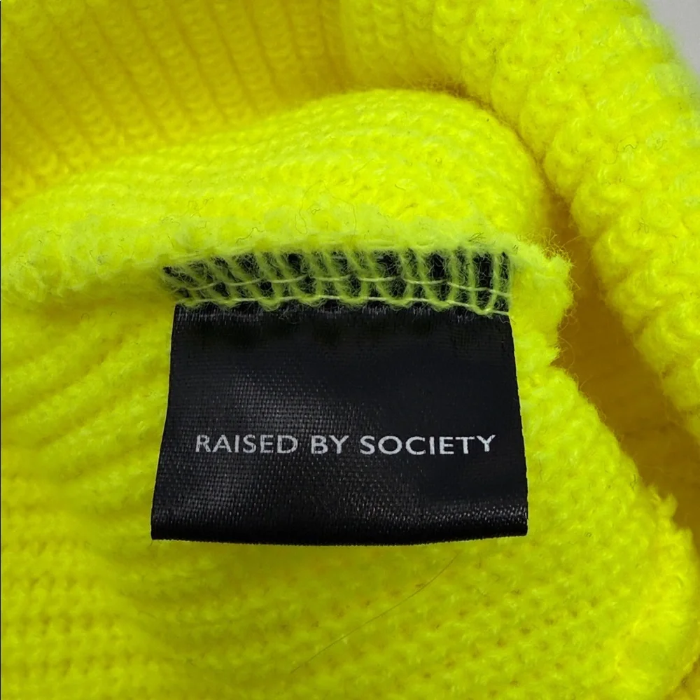 Kids Neon Yellow Knit Beanie - Lightweight Winter Hat